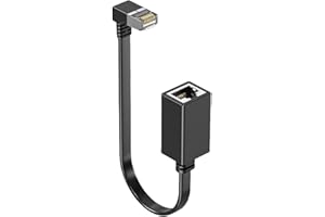 Ethernet 90 Degree Adapter Cable Cat7 Ethernet Right Angled RJ45 Male to Female Networking Extension 10Gbps Ethernet Extensio