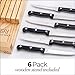 ESN Steak Knife Set of 6 Gift Box, Premium Smooth Serrated Dinner Knives for Great BBQ, Wedding and Family Dinner Gatherings, No Shapening Needed. Storage Block for Easy Storage.