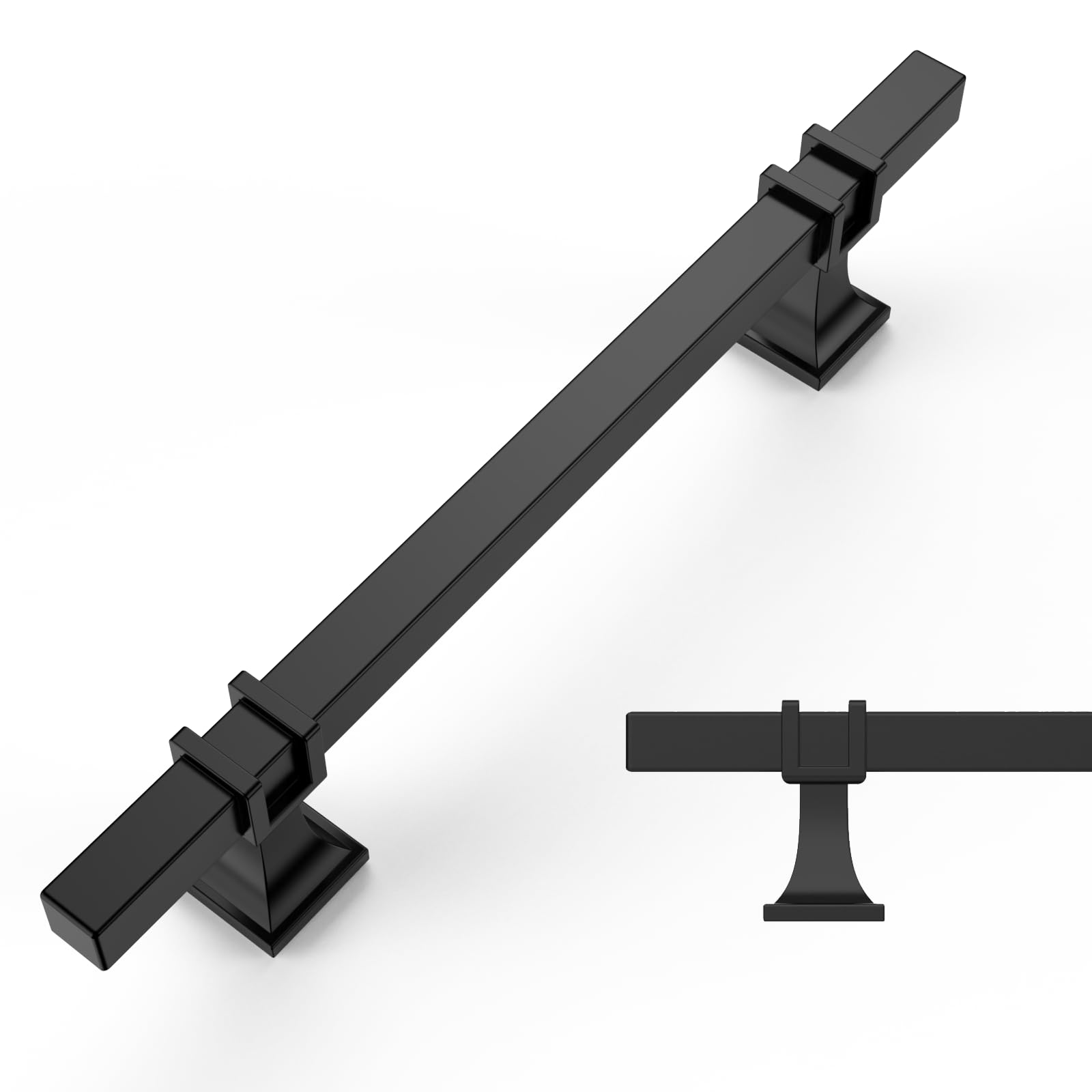 Amerdeco 10 Pack Matte Black Cabinet Pulls 6.3