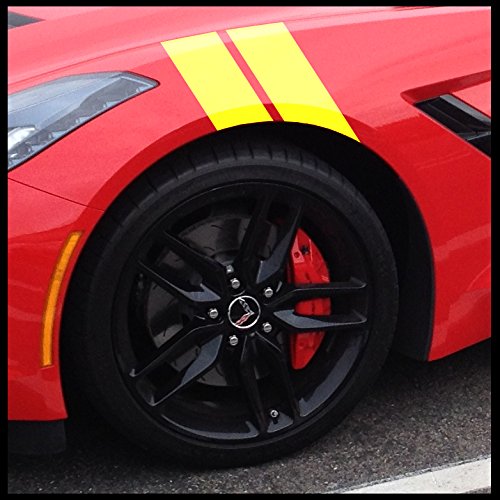 Fender Stripes Hash Marks - Vinyl Decal Universal for Car Truck Sticker Racing Stripe (Yellow)