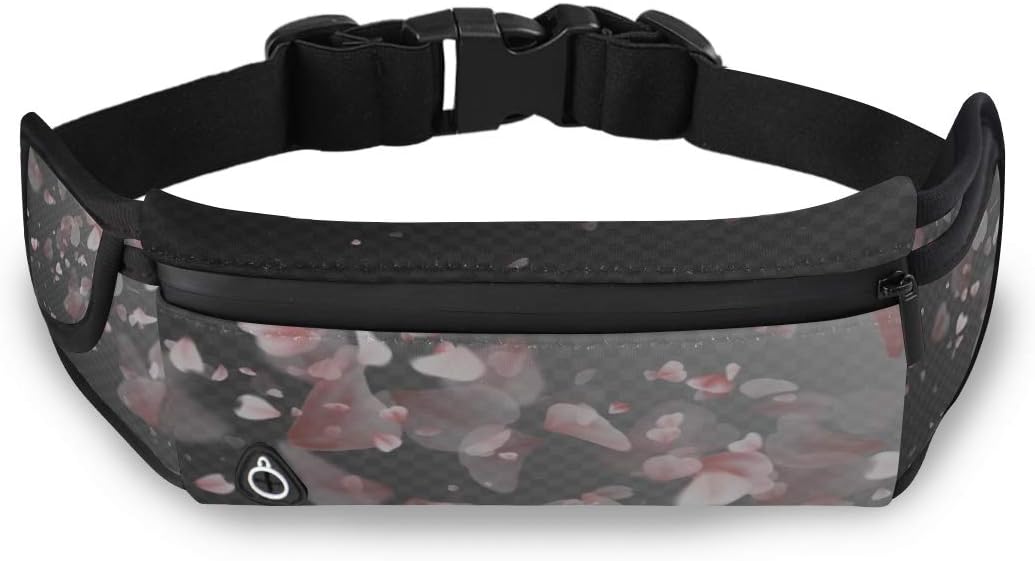 HRRPS Fanny Pack Pink Sakura Falling Petals On Transparent