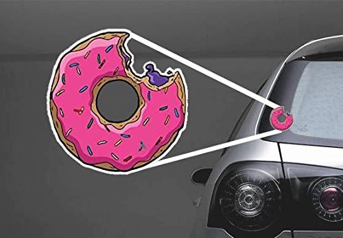 2x Simpsons Donut | Funny Decal/Sticker for outdoor and indoor, notebooks, books, car, doors, wall deco etc. (4" inches)