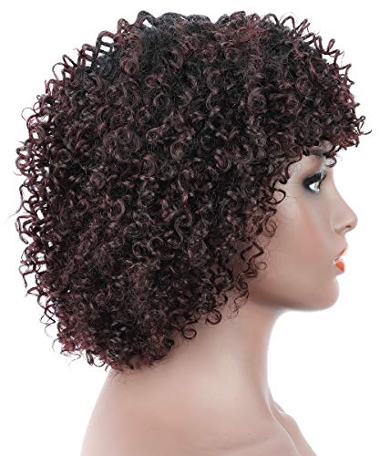 Beauart-100-Brazilian-Remy-Human-Hair-Afro-Kinky-Curly-Wigs-for-Black-Women-Dark-Roots-Ombre-Black-Cherry-Natural-Kinky-Curls-Wig-with-Hair-Bangs