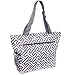 Womens Greek Key Beach Tote Bag (Grey & White)