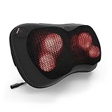 Sable Shiatsu Neck Back Massager with Heat Function, Portable Massage Pillow for Car, Home and Office, Deep Kneading Electric Massager for Shoulder, Waist, Muscle Pain Relief, FDA & UL Certified