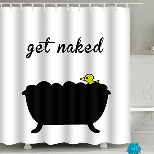 Custom Get Naked Bathroom Shower Curtain Sets Waterproof Decor 71”(W) x 79”(H), Polyester