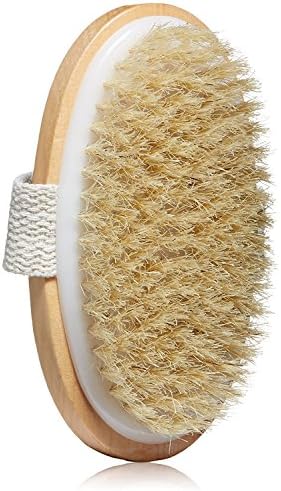 Dry Skin Body Brush - Improves Skin's Health And Beauty - Natural Bristle - Remove Dead Skin And Toxins, Cellulite Treatment, Improves Lymphatic Functions, Exfoliates, Stimulates Blood Circulation
