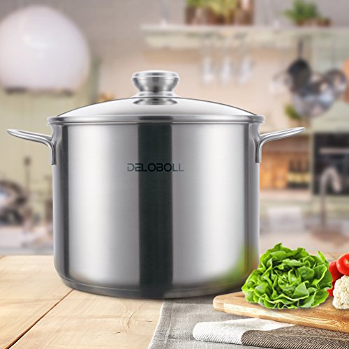 DELOBOLL 8.5 Quart Tri-Ply Stainless Steel Stockpot TOP Standard, Multi-clad Base Induction Cookware, Dishwasher Safe… 8 DELOBOLL 8.5 Quart Tri-Ply Stainless Steel Stockpot TOP Standard, Multi-clad Base Induction Cookware, Dishwasher Safe… - Image 9