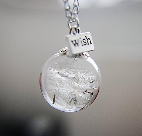 Dandelion Necklace Make A Wish Orb Silver Necklace Botanical Globe Beadwork