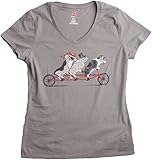 Fancy Welsh Corgis take a Tandem Bicycle to Tea Time | Ladies' V-neck T-shirt