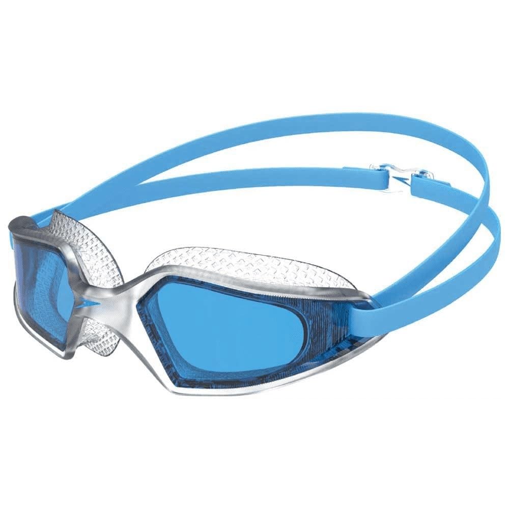 Speedo Unisex-Adult Hydropulse Swimming Goggle | Comfortable Fit | Adjustable Design Goggles, Pool Blue/Clear/Blue, One Size
