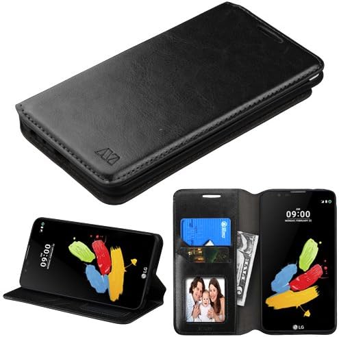 LG Stylo 2 Case,LG Stylus 2 Case,IDEA LINE INC(TM)Black Wallet Leather Case Premium Pouch ID Credit Card Cover Flip Folio Book Style with Money Slot+Free Stylus Pen