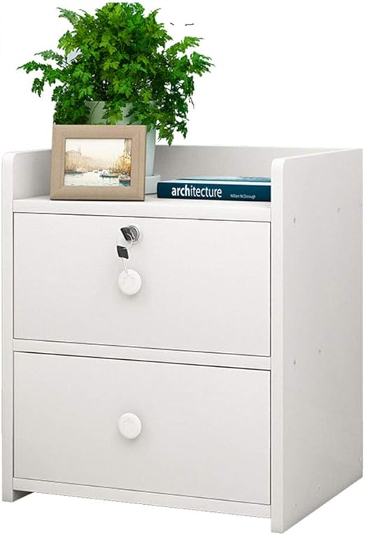 Amazon Com Bedside Table Night Table Shelf Storage Cabinet Bedroom Solid Wood Bedside Cabinet Small Locker Two Drawers Bedroom Furniture Color White Size 32 52640cm Kitchen Dining