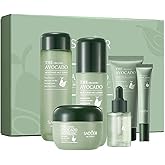 Avocado Skincare Sets, 6pcs Skin Care Gift Set with Lip Balm, Toner, Lotion, Face Serum, Eye Cream For Hydrating Skin, Anti-Aging Skin For Women Teen Girls (Extra Large, 6, Count)