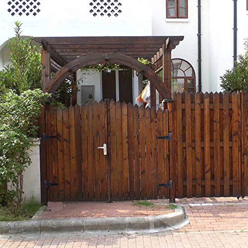 4Pack 6 Inch T Strap Heavy Duty Shed Hinge Gate Strap Hinge Door Barn Gates Hinges Black Wrought Hardware Iron - Image 6