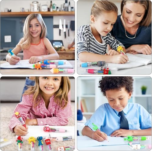 20Pcs Mini Multicolor Pens in One 4-in-1 Cute Pens Bulk for Kids,Assorted Styles Ballpoint Pen for Office School Student Kids Present,Birthdays and Children's Party Favors Gifts,Teacher School Supplie