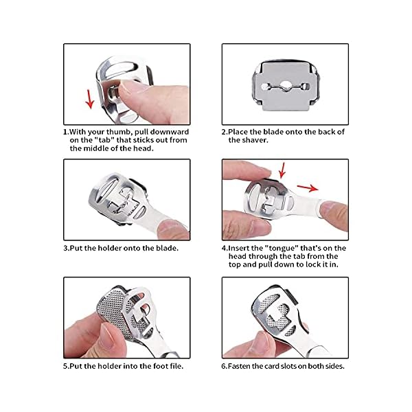 Foot-Scraper-Callus-Shaver-Stainless-Steel-Foot-Rasp-Dead-Hard-Skin-Remover-Foot-File-Sets-for-Heel-Callus-Cracked-Dry-Skin-with-10-Blades-for-Hand-Feet-Pedicure-Foot-Care-Tool-Silver Foot Scraper Callus Shaver - Stainless Steel Foot Rasp Dead Hard Skin Remover Foot File Sets for Heel Callus | Cracked…