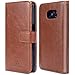 SHANSHUI Case Compatible with Samsung Galaxy S7edge, Detachable RFID Protecting Card Wallet(Brown-S7 Edge)