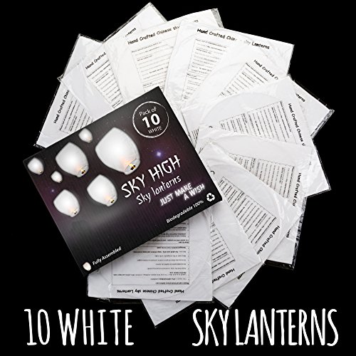 Chinese Lanterns 10Pack White, Sky High, Fully Assembled