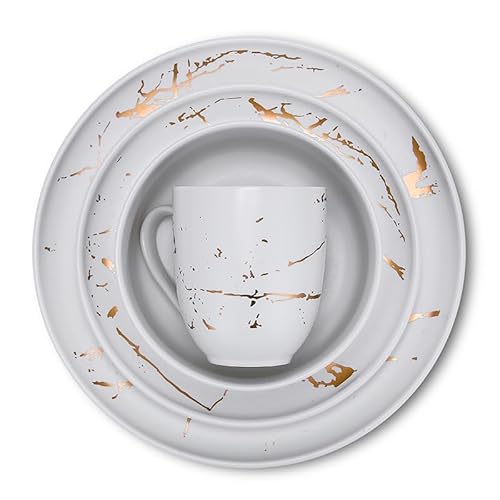 Stone Lain Modern Splash Exquisite Fine China Dinnerware Set, 16