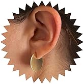 Allereyae Vintage Large Disc Stud Earrings Custom Circle Stud Earring Gold Disc Coin Earrings Geometric Washer Earring Jewelry for Women