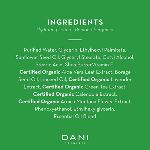 Natural Hand & Body Lotion by DANI Naturals - Clean Bamboo Bergamot Scented Aromatherapy - Moisturizing Shea Butter & Aloe - with Natural & Organic Ingredients - For Men & Women - 12 Ounce Bottle