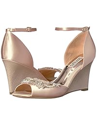 Badgley Mischka Malorie Sandalias de cuña para mujer, Beige, 7