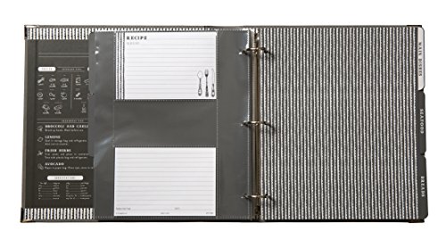 C.R. Gibson Leatherette Recipe Binder, Gray/Multicolor