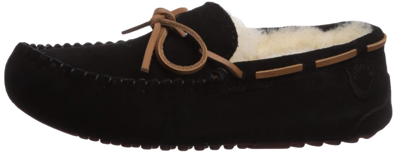 DearfoamsWomen's Fireside Water Resistant Genuine Shearling Victoria Moc with Tie