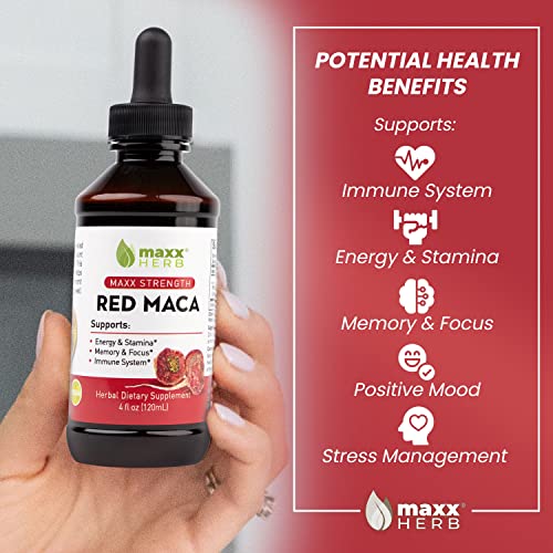 Maxx Herb Red Maca Root Extract Max Strength Liquid Drops Absorb
