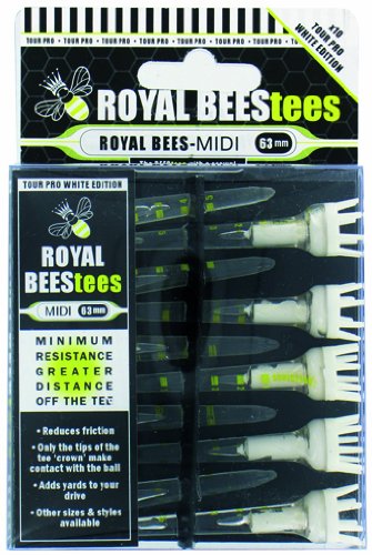 Royal Bees Tees 2.5" White (63mm) - 3x10 Saver Pack