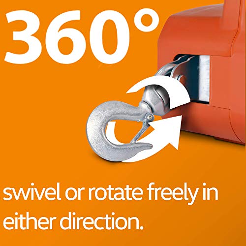 SuperHandy Electric Portable Winch Hoist 1000Lbs/455Kgs Max Weight 20' Feet/6m Polyethylene Cable w/Locking Knob Brushless Motor Li-Ion Powered for ATV Truck Boat Trailer etc. - Image 4