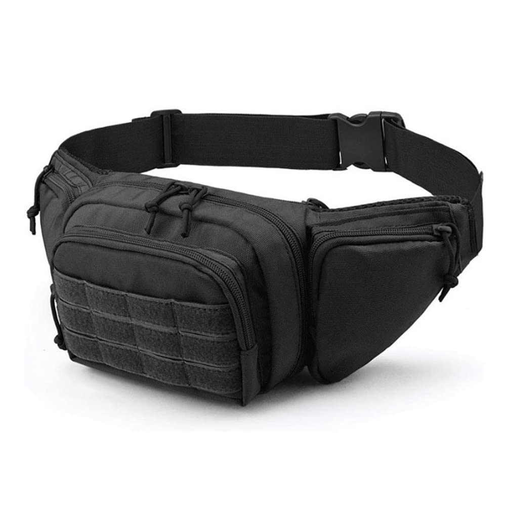 OAREA Tactical Waist Bag Gun Holster Molle Military Combat Waist Fanny Pack Utility Nylon Shoulder Bag for Hunting Camping (Color : TBP003-BK)