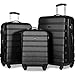Merax Travelhouse Luggage 3 Piece Expandable Spinner Set Black