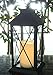Black Decorative Lantern with Cross Bar Design - LED Pillar Candle with 5 Hour Timer included - Hanging or Sitting Decoration - 13