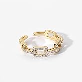 WOBACWVO 18K Gold Rings for Women Lady Adjustable Knuckle Open Finger Rings
