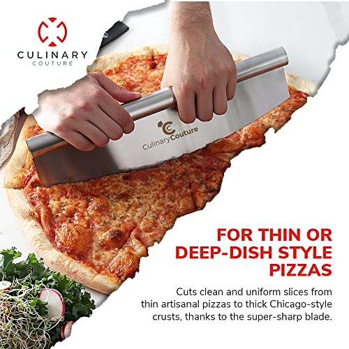 Culinary Couture Round Pizza Stone with Pizza Cutter Kitchen Thermal