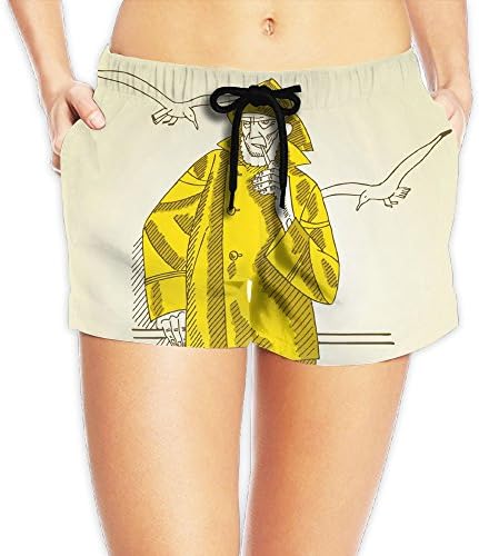 Elastic Shorts For Men Beauty Voluptuous Smoking Man And Seagull