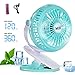 TOMOTO Mini Battery Operated Clip Fan,Sall Portable Fan Powered by Rechargeable Battery or USB Desk Personal Fan for Baby Stroller Car Gym Workout Camping,Green (green)