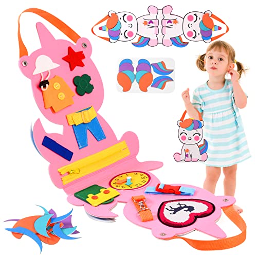 ZQFTZQ Busy Board for Toddlers 1 2 3 4 Year Old,Montessori Sensory