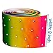 Glitter Stone Grosgrain Ribbons Mini Dot Rhinestones for Handmade Cheer Large Hair Bow, Gift Wrapping, Party Deco Wedding Supplies, 3 inch Width, 5 Yards (Rainbow)