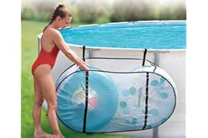 Pool Caddy Summer Waves Bag 60" X 32"- Handy String Lock and Easy Collapsible for Storage with Safety Buckle