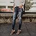 TOPUNDER Hight Waisted Ripped Jeans Women Skinny Hole Denim Jeans Destroyed Slim Pants