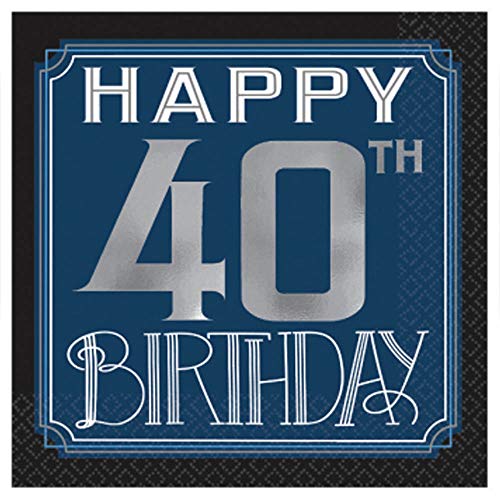 Classic-Silver-40th-Birthday-Dessert-Plates-and-Paper-Beverage-Napkins-Bundle-3-Items