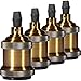 INNOCCY Solid Lamp Socket E26/ E27 Vintage Industrial Edison Pendant Ceramics Light Socket Antique Brass Color, Pack Of 4