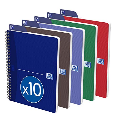 Oxford Office Essentials 100104869 Set of 10 A5 Spiral Notebook 100 pages 90 g Assorted