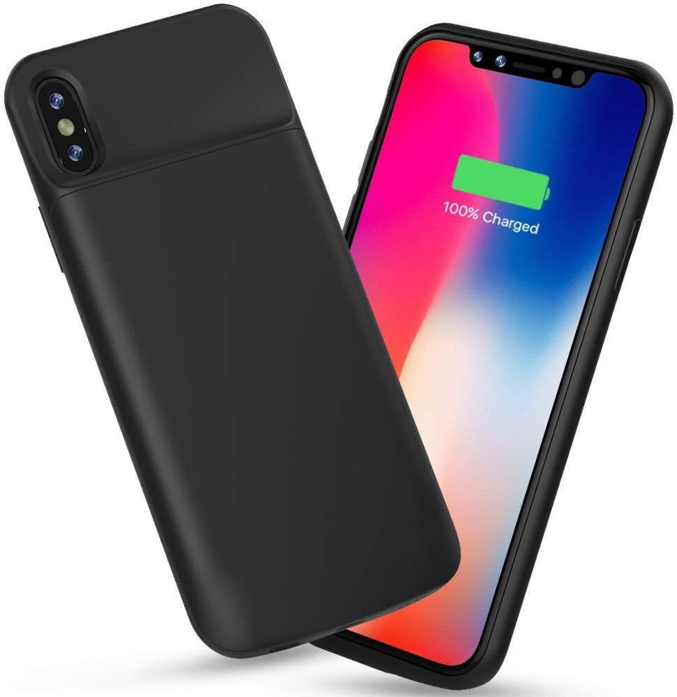 ALCLAP iPhone X Battery Case, 3600mAh Rechargeable Charger Case Portable Charging Case Compatible iPhone X /10 (5.8 inch)-Black