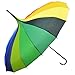 Kung Fu Smith Vintage Rainbow Pagoda Parasol Umbrella, Unique 16 Ribs and UV Protection Stick Rain Umbrella for Women and Girls