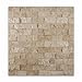 Ivory Travertine 2 X 4 Split-Faced Brick Mosaic Tile - 6