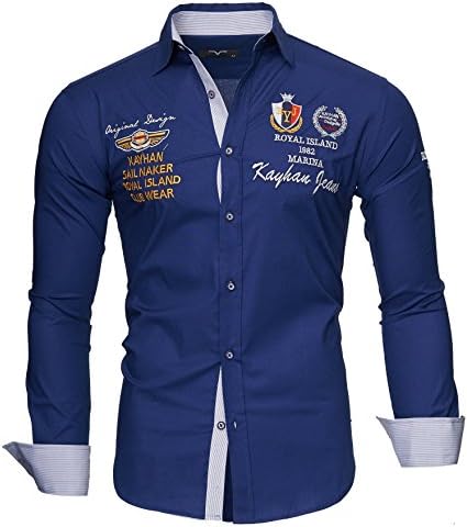 Kayhan Men´s Long Sleeve Shirt Easy Iron, Slim Fit Comfortable Fabric Type Monaco